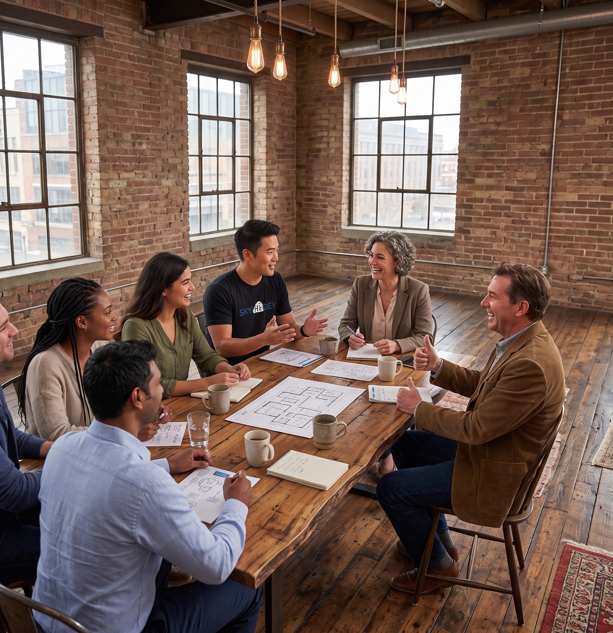 SKY-Hi-DEV team on-site collaborating with client leadership to solve business pain points